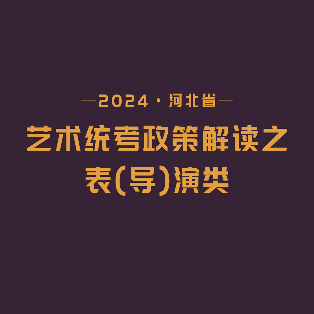 2024河北省艺术统考政策解读之表（导）